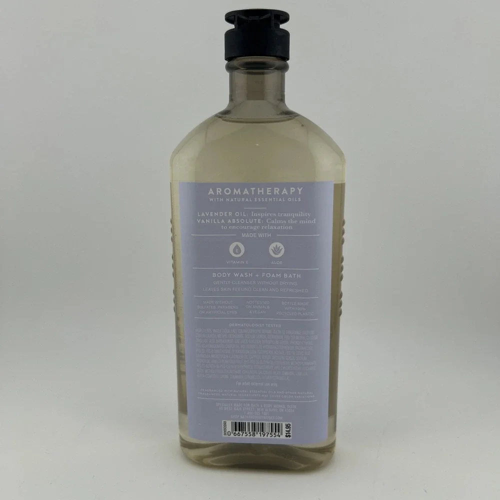 Bath And Body Works Aromatherapy Sleep Lavender Vanilla Body Wash Foam Bath 10oz